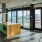 Spacious lounge with large windows 